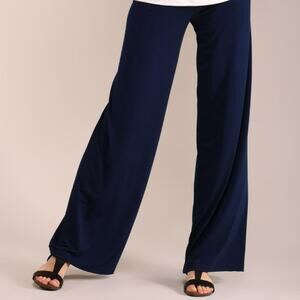 Lbisse Womens Navy Wide Leg Palazzo Pants - Small